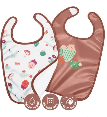 Vista 6 de BabyToLove Set of 2 Bibs Soft & Waterproof with a Hook & Loop Closure Infant & Toddler Mealtimes