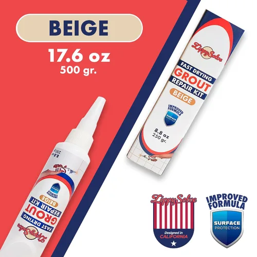 Vista 2 de ZippySolve Lechada para Azulejos, Kit de Reparación, Paquete de 2 Rellenos de Lechada, Restaura y Renueva la Línea de Juntas de Azulejos, Tubo