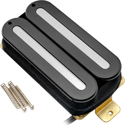 Vista 6 de Artec HXTN Super Power Pastilla Humbucker de Cerámica de Doble Cuchilla Hot Rail para Puente 16K para Guitarra Eléctrica Estilo Strat Tele, Negro