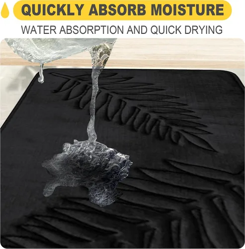 Vista 6 de Tapete de baño de 24 x 16 pulgadas, súper absorbente, suave, lavable, de espuma viscoelástica, de secado rápido, antideslizante, para dormitorio
