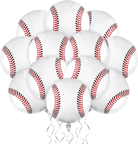 Vista 8 de Durony 12 piezas, 46 cm, globos de voleibol, decoraciones temáticas de voleibol para fiestas, globos de Mylar de aluminio, globos de voleibol