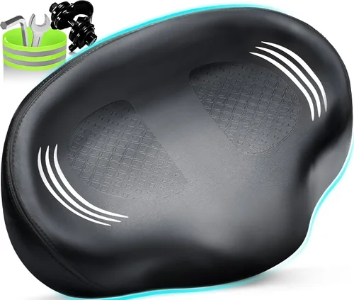 Vista 11 de Bike Seat Noseless Wide Comfort Men Women Bicycle Saddle for Peloton, Ebike