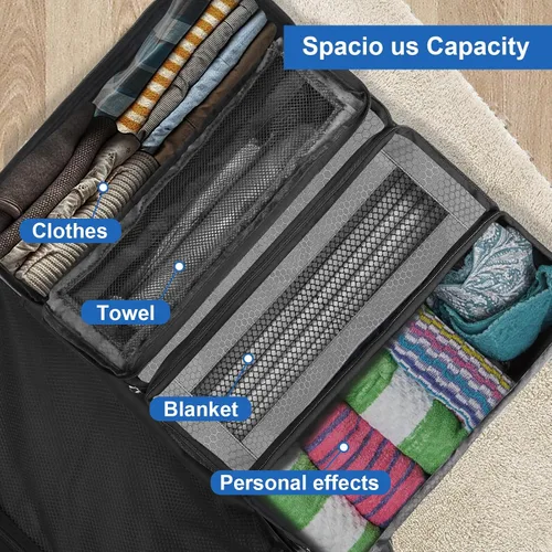 Vista 5 de Organizador de maleta, organizador de equipaje de viaje, estantes de viaje colgantes portátiles, cubos de embalaje plegables para llevar en la maleta