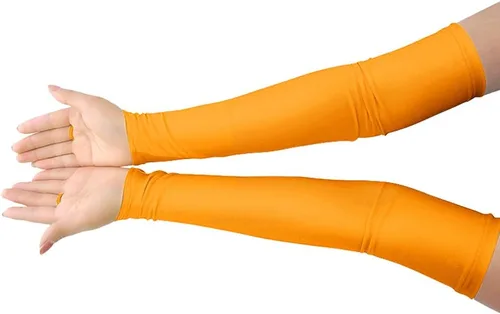 Vista 11 de Shinningstar Guantes largos de elastano elástico sin dedos sobre el codo para niñas y niños adultos