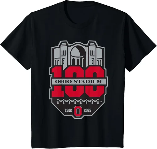 Vista 23 de Camiseta con licencia oficial de los 100 años del logotipo de fútbol del estado de Ohio, Negro