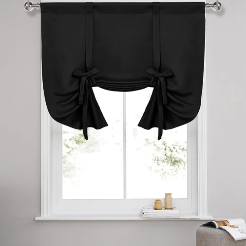 Vista 42 de DWCN Cortinas Opacas - Persiana Enrollable con Lazos para Ventana, Aislamiento Térmico, Oscurecimiento de Habitación, Cortinas con Bolsillo