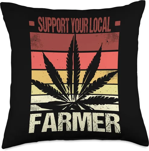Vista 5 de Support Your Local Weed Farmer - Almohada para cultivador de marihuana, 16 x 16 pulgadas, multicolor