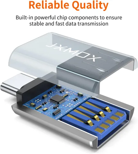 Vista 10 de Adaptador USB C a USB [paquete de 2], adaptador OTG Thunderbolt 3 a USB 3.0 compatible con MacBook Pro, Chromebook, Pixelbook, Microsoft Surface Go
