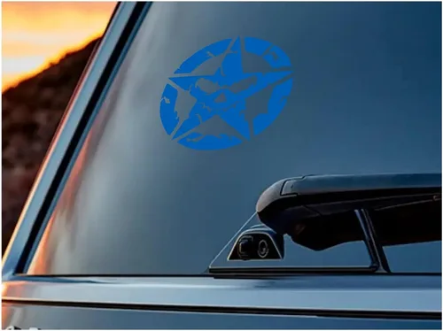 Vista 2 de ABlu URI728-AB - Calcomanías de vinilo para autos, camiones, SUV, motocicletas, ventanas, laptop, azul celeste, 5.5 pulgadas, URI728-AB Azul Azure