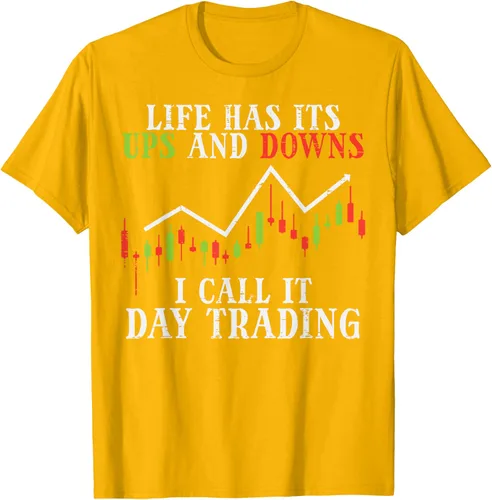 Vista 85 de Life Ups And Downs Day Trading Crypto Stock Market Trader T-Shirt, Negro