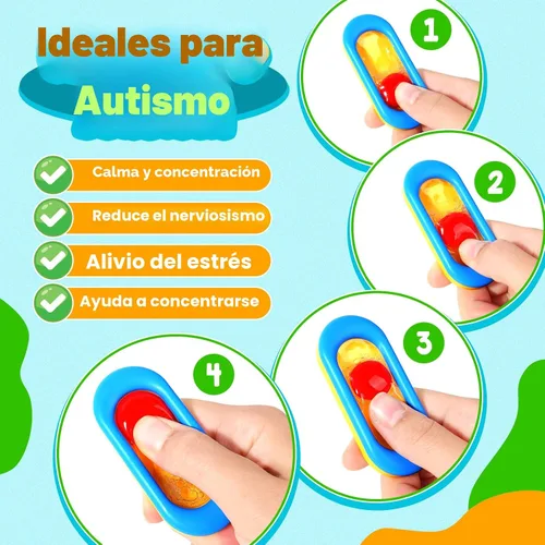 Vista 5 de Juguetes sensoriales de mármol para niños - 6 piezas de juguete antiestrés silencioso para el aula, juguetes sensoriales de gel para autismo TDAH
