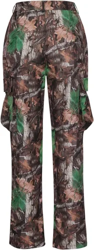 Vista 5 de Pantalones deportivos cargo para mujer, cintura elástica, con cordón, pantalones casuales de pierna ancha, pantalones holgados para mujer, Y2K
