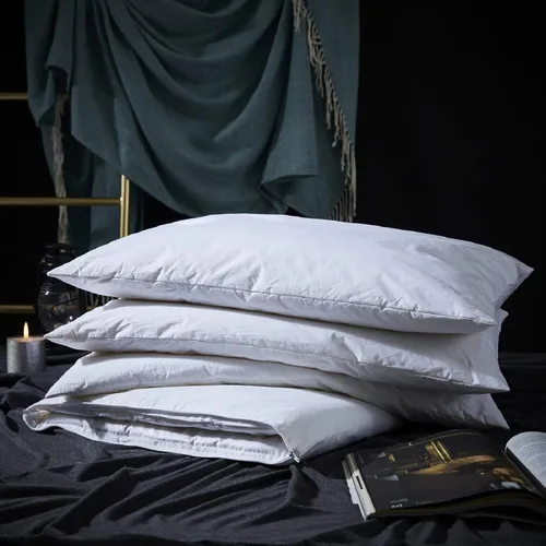 Vista 11 de Three Geese Almohada de plumas de ganso de capa ajustable, almohada de cama ensamblable, funda 100% algodón orgánico suave, buena para dormir boca