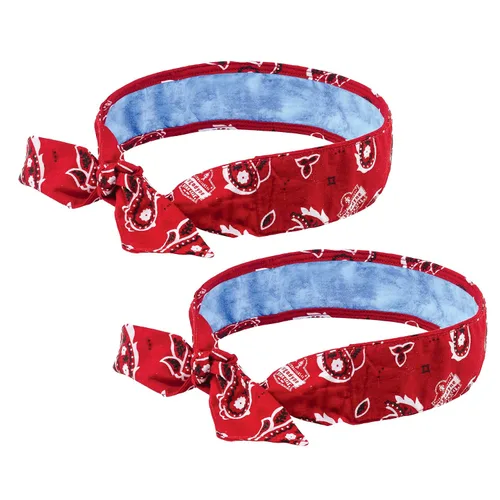 Vista 12 de Ergodyne Chill Its 6700CT - Bandana de enfriamiento, forrada con material PVA evaporativo para un alivio de enfriamiento rápido, lazo para un ajuste