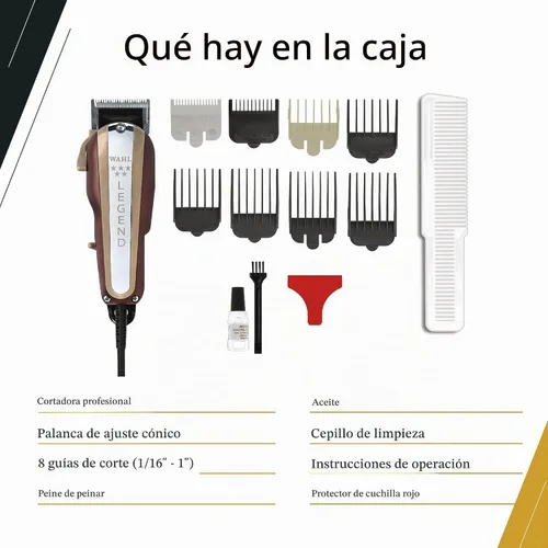 Vista 5 de Wahl Professional 5 Star Series Legend Clipper #8147 - Cortadora de desvanecimiento de amplio rango con tecnología de hoja crujiente, incluye 8