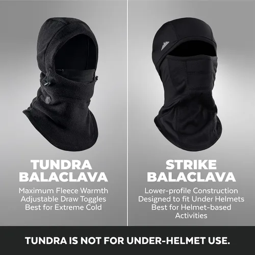 Vista 8 de Tough Headwear Pasamontañas de forro polar - Cubierta facial resistente al viento - Máscara de esquí para equipo de clima frío - Accesorios de Negro