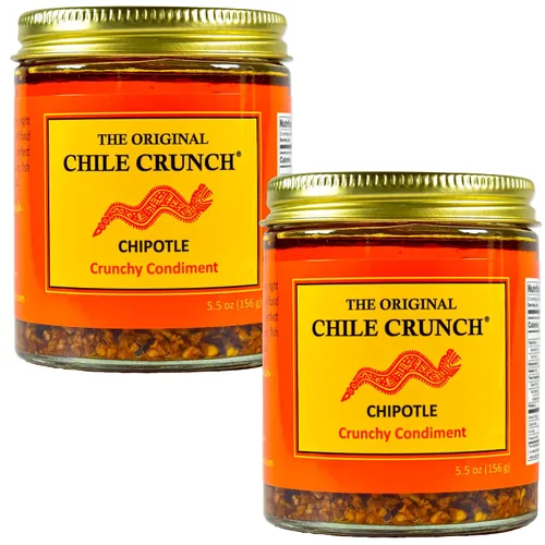 Vista 11 de CHILE CRUNCH - Condimento Crujiente Picante de Chipotle - Chiles Asados Totalmente Naturales, Salsa Crujiente de Ajo y Cebolla - Vegano, Sin Gluten