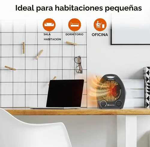 Vista 4 de Comfort Zone Calentador de Espacio Portátil Eléctrico de Ventilador Forzado con Termostato Ajustable, Sensor de Sobrecalentamiento, Interruptor
