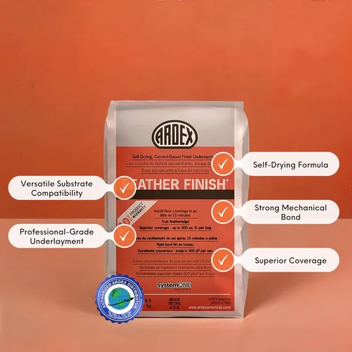 Vista 2 de Ardex Feather acabado secado automático Cemento Base Gris Pack de 4 bolsas 10 libras
