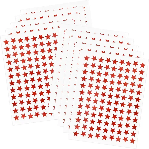 Vista 9 de Calcomanías de estrella dorada de 0.3 pulgadas de diámetro - 1080 piezas, 10 hojas - Calcomanías de recompensa para niños, ideales para tablas
