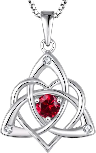 Vista 10 de STARCHENIE Celtic Knot Necklace for Women 925 Sterling Silver Trinity Love Knot Pendant Birthstones Jewelry 38-Ópalo-Oct