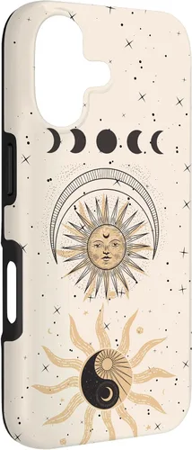 Vista 3 de Mystical Tarot Card Aesthetic Sun Moon Phases Yin Yang Space Case for iPhone 17