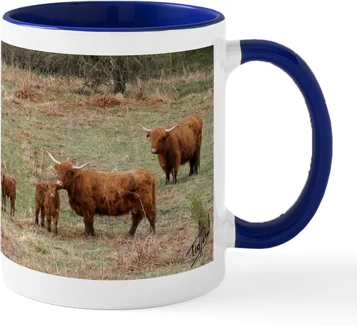 Vista 13 de CafePress Heilan Coo (Highland Cow) Taza de café de cerámica de 11 oz (11.0 fl oz)