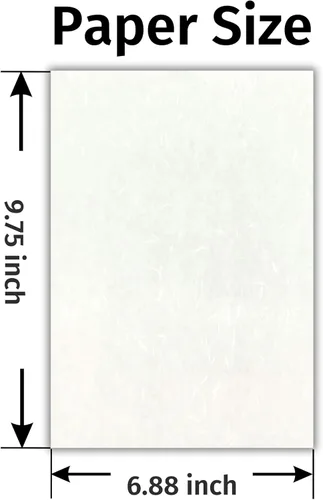 Vista 6 de Papel de papelería japonés Iyo Washi, 20 hojas (9.7 x 6.9 pulgadas), fabricado en Japón, papel japonés blanco, imprimible, impresora de inyección