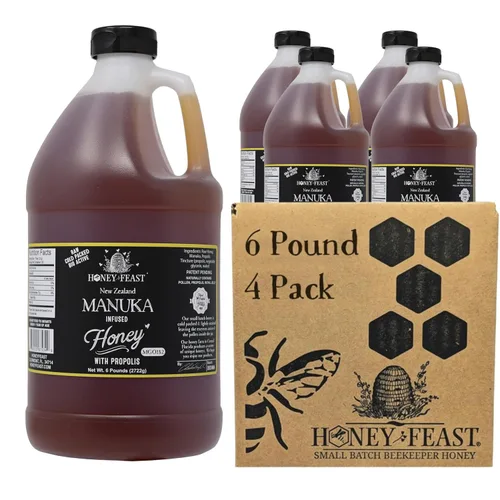 Vista 21 de HONEY FEAST 6 Libras de Miel en Granel Mezcla para Alergias - Vast American, Elaborada en Florida, Cruda y Sin Filtrar, Alto Contenido de Polen