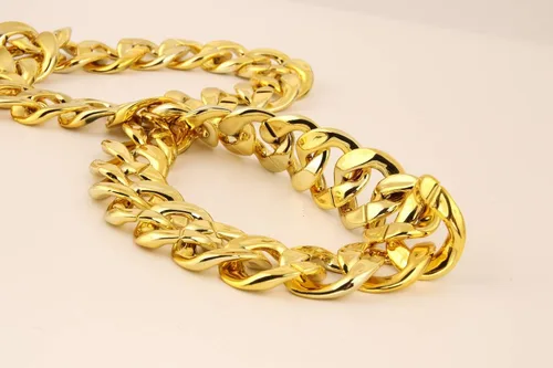 Vista 4 de Collar de cadena grande y gruesa para estilo Hip Hop de plástico, 26323640 pulgadas