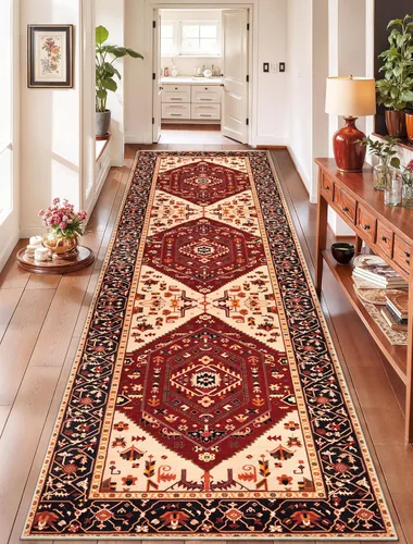 Vista 644 de SERISSA - Tapetes florales vintage, antideslizante, lavable, pequeño, ultrasuave, bohemio, de pelo bajo, para entrada, interiores, habitación