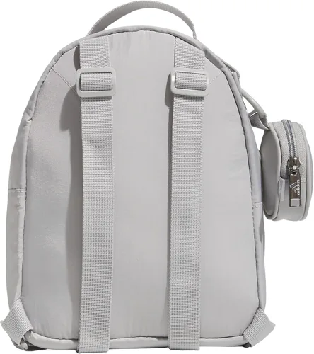 Vista 5 de adidas Mini mochila imprescindible, tamaño pequeño para festivales y viajes, Gris dosBlancoPlata Metálico, Mini mochila imprescindible