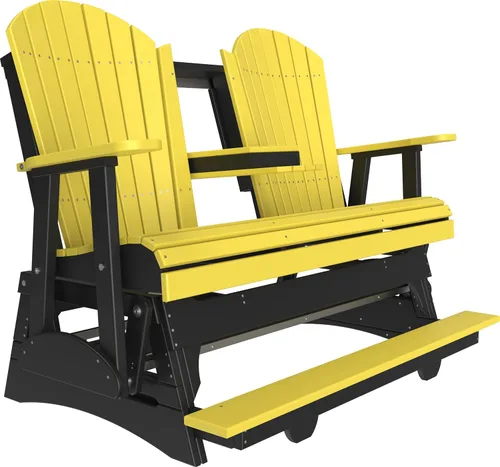 Vista 16 de LuxCraft Adirondack Balcony Glider - 5 pies con consola desplegable (Aruba en negro)