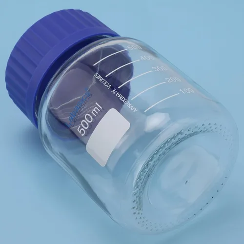 Vista 6 de Labasics Botella redonda de almacenamiento con tapa de rosca GL80, botella de reactivo de boca ancha de vidrio premium, para almacenamiento