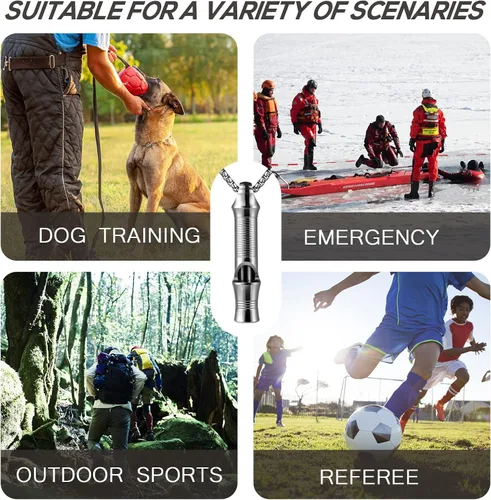 Vista 6 de TISUR Silbato de Emergencia de Titanio, Silbato de Seguridad de 120db con Cordón, Silbato Pequeño de Supervivencia al Aire Libre para Salvamento