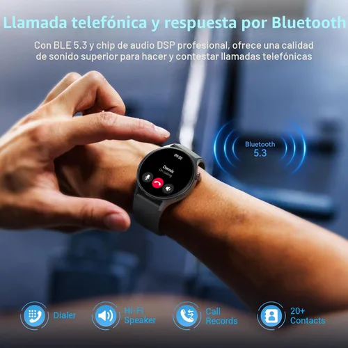 Vista 3 de Fitpolo Reloj inteligente para hombres y mujeres, pantalla táctil AMOLED de 1.3 pulgadas, rastreador de fitness, hacer/responder llamadas, monitor