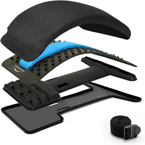Vista 7 de Dispositivo mágico de estiramiento de espalda de varios niveles con almohadilla de espuma viscoelástica, soporte lumbar de espalda para silla
