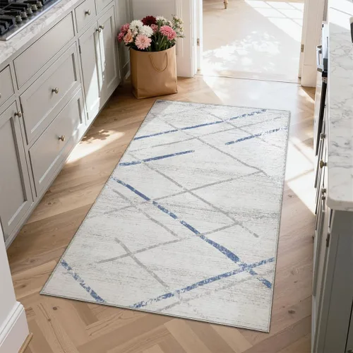 Vista 284 de jinchan Alfombra marroquí de pasillo 2x6 - Alfombra de pasillo lavable a máquina para cocina, alfombra moderna geométrica suave de pelo bajo