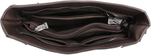 Vista 3 de Trinity Ranch Bolso grande de cuero de vaca para el cabello, bolso de mano oculto y bolso de mano para mujer