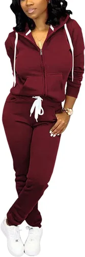 Vista 10 de Mrskoala Conjuntos de dos piezas para mujeres Chándal Conjuntos de sudadera Conjuntos de entrenamiento para trotar Ropa de descanso con bolsillo