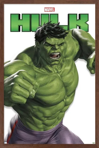 Vista 10 de Trends International Marvel Comics Hulk Feature Series - Póster de pared, 22.4 pulgadas de largo x 14.7 pulgadas, versión enmarcada de madera