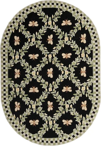 Vista 28 de SAFAVIEH Chelsea Collection - Alfombra decorativa de 1 pies 8 pulgadas x 2 pies 6 pulgadas, color negro, lana de campo francesa enganchada a mano
