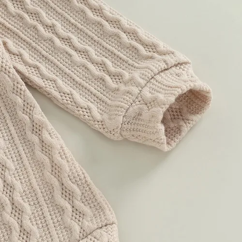 Vista 7 de Sudadera unisex para bebé mameluco de punto gofre ropa de bebé para niña niño suéter de otoño e invierno
