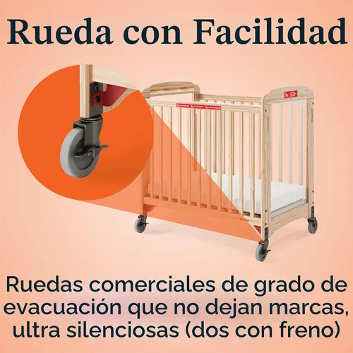 Vista 9 de Foundations First Responder - Cuna de lado fijo de evacuación, cuenta con paneles Clearview, incluye marco de evacuación, ruedas de gran