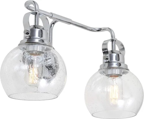 Vista 11 de JONATHAN Y Candelabro de metal con 1 luz de bronce aceitado dorado de 6 pulgadas, aplique de pared industrial para baño, con pantalla de vidrio