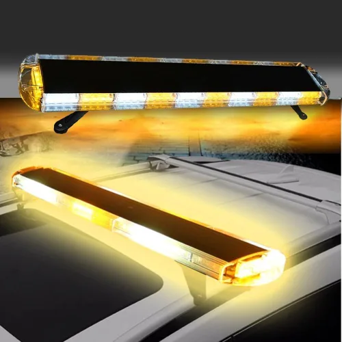 Vista 2 de 47" Barra de Luz de 108 LED para Coche - Luces Estroboscópicas Ámbar de Advertencia Con 15 Modos de Parpadeo para Construcción, Camiones de 47" 108
