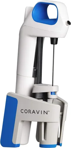 Vista 2 de Coravin sistema One Wine, azul cobalto/blanco/gris