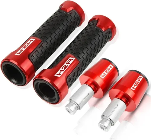 Vista 6 de Contrapeso 7/8 "22MM motocicleta accesorios mango extremos agarraderas barra manillar para Kawasaki Ninja H2R H2 R 2015 2016 2017