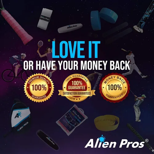 Vista 7 de ALIEN PROS Pickleball Overgrip (paquete de 4) con crestas para un mejor control de agarre, cinta de agarre de pickleball precortada y seca al tacto
