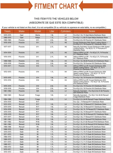 Vista 5 de Rotor distribuidor de repuesto para Mercedes VW 1600 2000 320 X19 190 220 E8